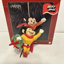 1998 Carlton Cards Christmas Crusader Mighty Mouse Cartoon Show Ornament picture