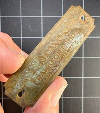 Antique 1900s-1920s McDougall Kitchen Cabinet Brass Tag Badge Frankfort IND picture