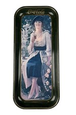 Vintage 70s Tray Serving Drink Coca Cola Girl Coke Tin Wall Decor Calendar Girl picture
