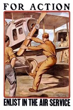 Vintage c1910s Air Service Enlistment Poster - 24x36” Art Print ✈️ picture