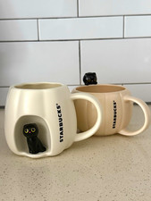 Starbucks 2026 Black Cat Mug Set of 2 Europe Exclusive + US Collectible Limited picture