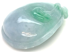 Hand carved burmese jadeite peach pendant green 42ct