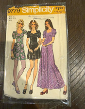 Vintage Simplicity Women's Fashion Dress Sewing Pattern 9779 Size 10 picture