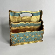 Vintage Florentine Letter Holder Italian Ornate Gold Gilt picture
