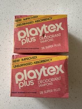 Vintage 1970s Playtex Plus Deodorant Tampons (2 Boxes) New Unused Unopened Box picture