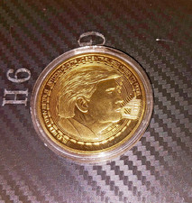DONALD TRUMP US PRESIDENT BITCOIN BTC GOLD PLATED COIN CRYPTO CURRENCY SOLD OUT picture