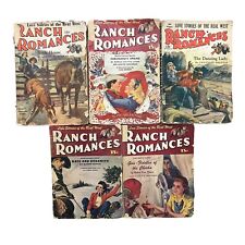 RANCH ROMANCES 5 Issue Pulp Lot 1940’s Warner Pubs Vintage Paperbacks picture