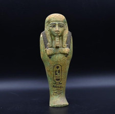 Authentic Ancient Egyptian Antiquities Ushabti Green Stone Statue Egyptian BC picture