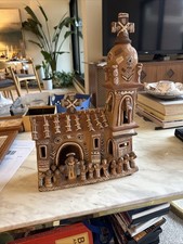 Vntg Peruvian Pottery Folk Art Church Quinua Ayacucho Clay  Cathedral - 18.5
