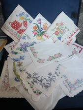 Vintage Mostly Crepe Paper Napkins Flowers Lot Of 21 picture