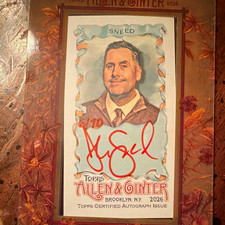 Topps 2026 Allen & Ginter Josh Sneed MA-SN Auto Card red ink 6/10 picture