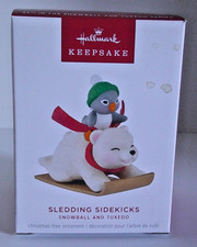 HALLMARK Keepsake - SNOWBALL AND TUXEDO - Sledding Sidekicks - 2025 - BRAND NEW picture