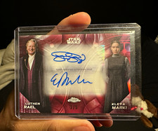 Topps 2024 Chrome Star Wars Andor Dual Autos Hard Signed Luthen/Kleya 3/5 picture