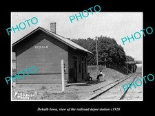 Dekalb Iowa The Railroad Depot Station c1920 Old Large Historic Photo picture