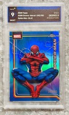 2026 Topps Chrome Marvel Spider-Man Blue Refractor  /150 Graded MT-9 POP 1 picture