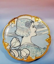 Antique Signed Wilhelmina of the Netherlands Paul Berthon 1911 Art Nouveau Plate picture