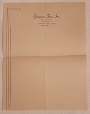 Vintage 1930's Salesman Letterhead Watermarked Paper Grossman Furs NY Furriers  picture