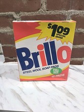 Vintage 1980s Brillo Steel Wool Soap Pads Box  pads 16 Store  picture