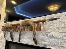 Hand Made Native American Indian Cherokee Coyote Spear By Enrolled Member 60” picture