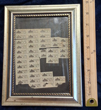 Vintage Framed WWII US Ration Stamps Sheet OPA World War 2 Ephemera Tank Graphic picture