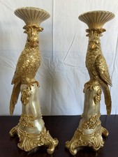 Vintage APF Inc. Hollywood Regency Parrot Candle Holders - Chrisdon Style Pair picture