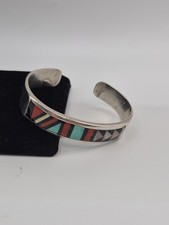 Barcelet Marked JRB. Zuni Native American Tribal Jewelry. Tested 90%+ Silver picture