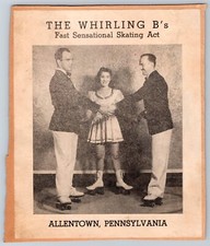 The Whirling B's Roller Skating Ad Sticker on a scrapbook page - Allentown PA picture
