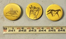 VINTAGE RARE LOT OF 3 HORSE BUTTONS PINS OVERPECK FARM NJ picture