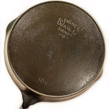 Antique 1920’s Wagner Ware Sidney-O Cast Iron 10 B Skillet Heat Ring Restored picture