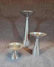 Vintage Set of three 1994 Nambe Studio Candle Holders (B) picture