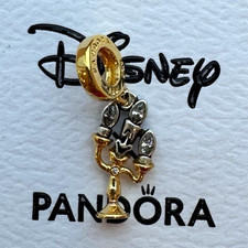 Pandora Disney Beauty & Beast Lumiere Dangle Charm 763985C01 Gold Plated picture