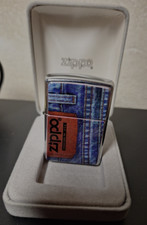 ZIPPO PREVIOUSLY COLLECTED Not Used DENIM JEANS Lighter LEATHER TAB 1997 picture