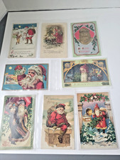 Antique Santa Claus Christmas Postcards Original Early 1900s Lot of 8 picture