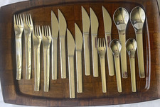VTG Mid Century Modern Mikasa Profile Stainless Steel Flatware Korea 16 pc picture
