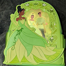 Loungefly Disney The Princess and the Frog Tiana Mini Backpack Green Lenticular picture