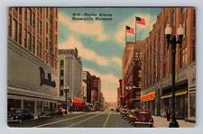 Minneapolis MN-Minnesota, Nicollet Avenue, Main Shopping Area, Vintage Postcard picture