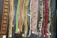 French Antique Passementerie, Jacquard, Fringe Trims. 15 Yards Total. 19/20th C. picture