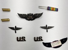 WW1 US ARMY AVIATION UNIFORM ROBBINS CO STERLING ROSE GOLD CORBITT PHOTO MATCHED picture