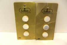 Vintage round Buttons 2 cards (6) LaMode #52 Japan pearl looking 5/8