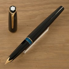 Authentic Vintage 1960s Montblanc 22 Black 14C Flex EF Piston Fountain Pen picture