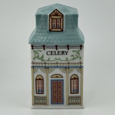 Vintage 1989 Lenox Spice Village CELERY Spice Jar Fine Porcelain Miniature House picture