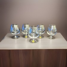 Set of 4 Vintage Eisch Glashütte Brandy - Hand Painted Bavarian Floral Crystal picture
