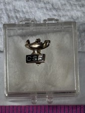 VINTAGE SOLID 10K GOLD CSF CALIFORNIA SCHOLARSHIP FEDERATION GENIE LAMP PIN &BOX picture