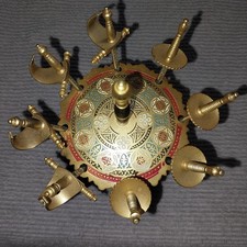 2 Vtg C1960 Stamped Toledo Brass Sword Cocktail Appetizer Picks With Stand Spain picture