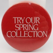 Vintage Chik-fil-A Try Our Spring Collection Pinback Button Restaurant Pin Badge picture