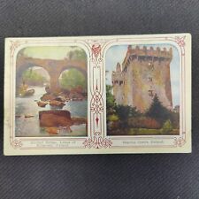 RARE c 1920s Postcard LAKES OF KILLARNEY IRELAND ANCIENT BRIDGE + BLARNEY CASTLE picture