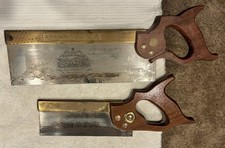 PAIR Vintage E. Garlick & Son Tyzack-Turner Hand Saw picture