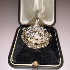 Vintage Frank Meisler Israel Jerusalem Pendant Box Locket With Original Case picture