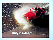 1985 Jeep Wrangler CJ Vintage The Beach Only In A Jeep Original Print Ad picture