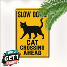 vintage cat passage resistant tin metal signs home picture